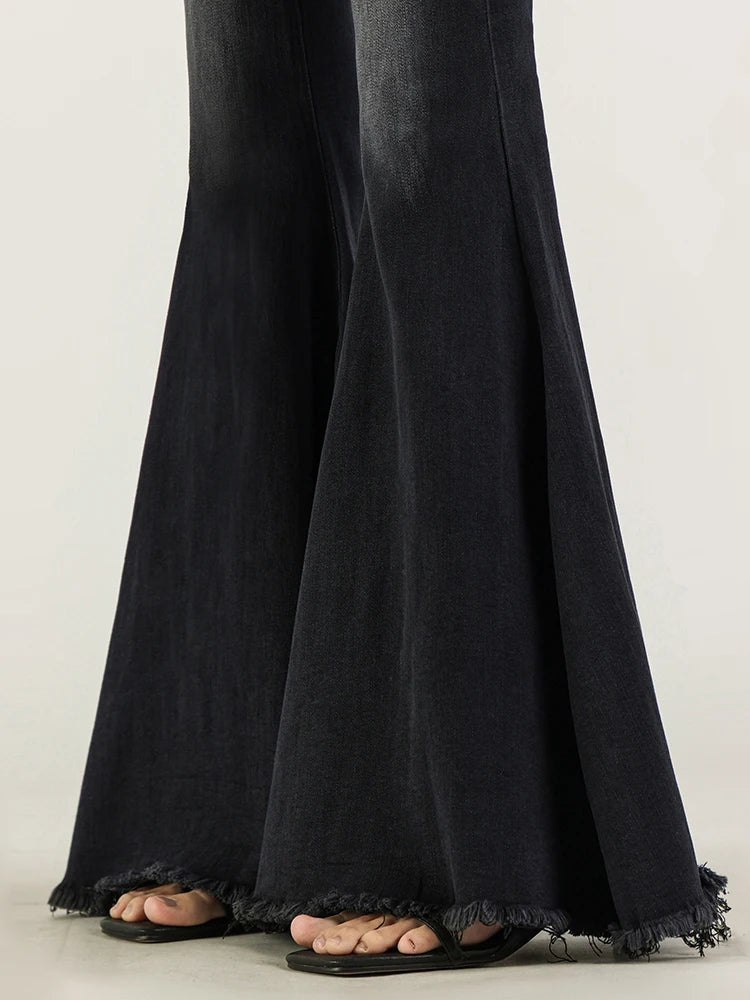 Skinny Jeans for Women Black Sexy Cool Girls Spring Summer Full Length Flare High Waist Do Old Casual Washed New Simple Design