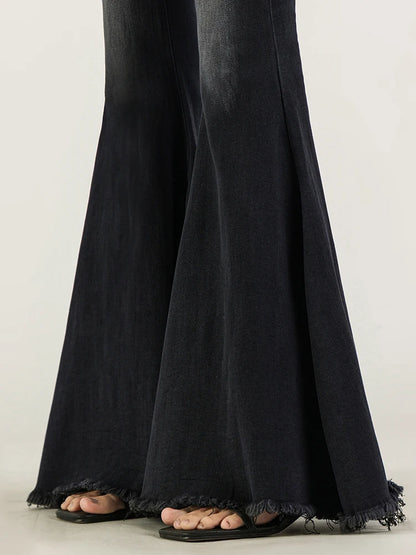 Skinny Jeans for Women Black Sexy Cool Girls Spring Summer Full Length Flare High Waist Do Old Casual Washed New Simple Design