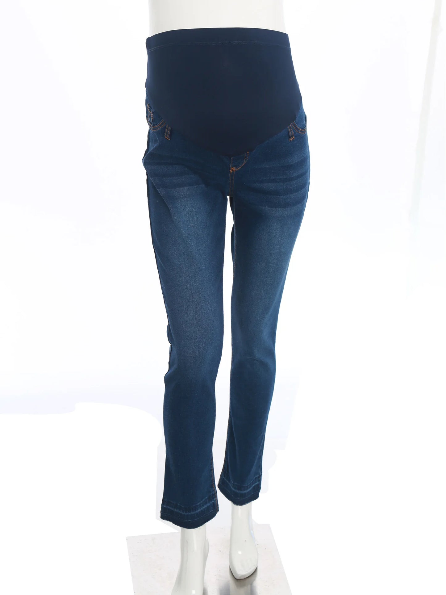 Pregnant Women High Waist Support Belly Jeans Maternity Hip Lifting Elastic Denim Pants Daily Work Wear Streetwear Loungewear