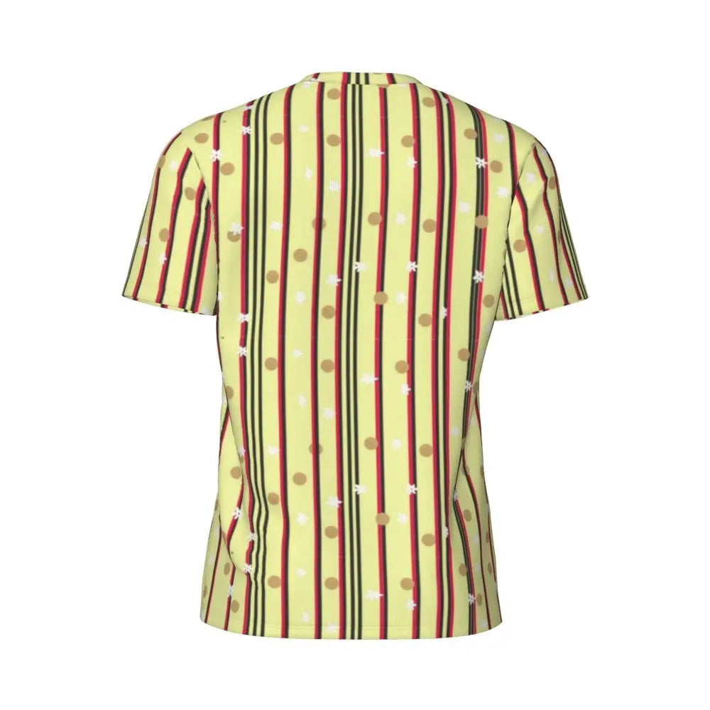 Gym T Shirt For Mens Retro Dots And Stripes T Shirts Fashion Blue Line Design Summer Tees O Neck Basic Graphic Clothes Plus Size