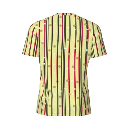 Gym T Shirt For Mens Retro Dots And Stripes T Shirts Fashion Blue Line Design Summer Tees O Neck Basic Graphic Clothes Plus Size