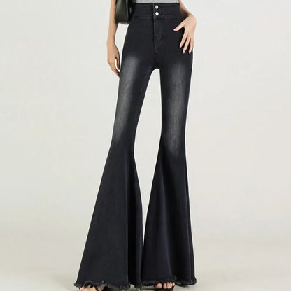 Skinny Jeans for Women Black Sexy Cool Girls Spring Summer Full Length Flare High Waist Do Old Casual Washed New Simple Design