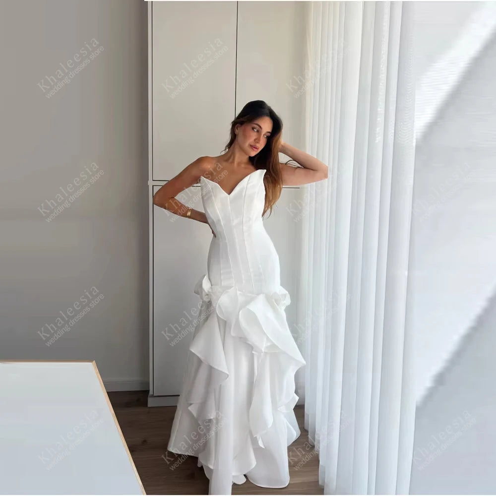 Modern Wedding Dresses Graceful Bridal Gowns Strapless Backless Robes For Formal Party Glamorous Vestidos De Novia Customized