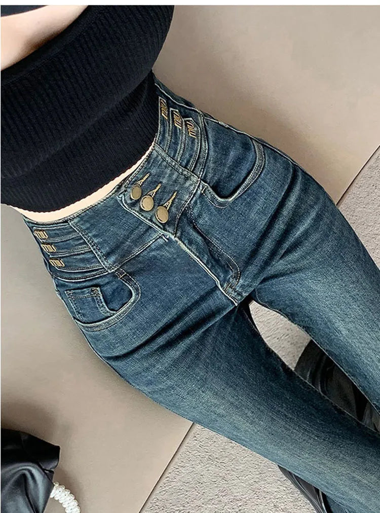 winter warm thick fleece woman's jeans with high waist jeans woman mom jeans women's jeans for women jean femme clothe black