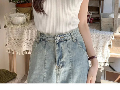 Sleeveless Blouse Shirt Women O-neck Rib Knit Vest Tank Plain Vest Tops Summer Female Basic Casual Tops Outfit