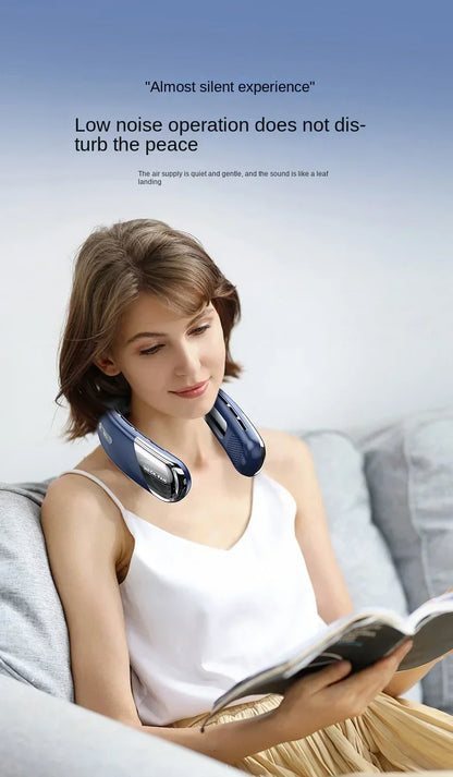 Xiaomi Portable Neck Fan Mini Bladeless Silent Neckband Fan USB Rechargeable 3 Speeds Mute Wireless Electric Cooler For Sport