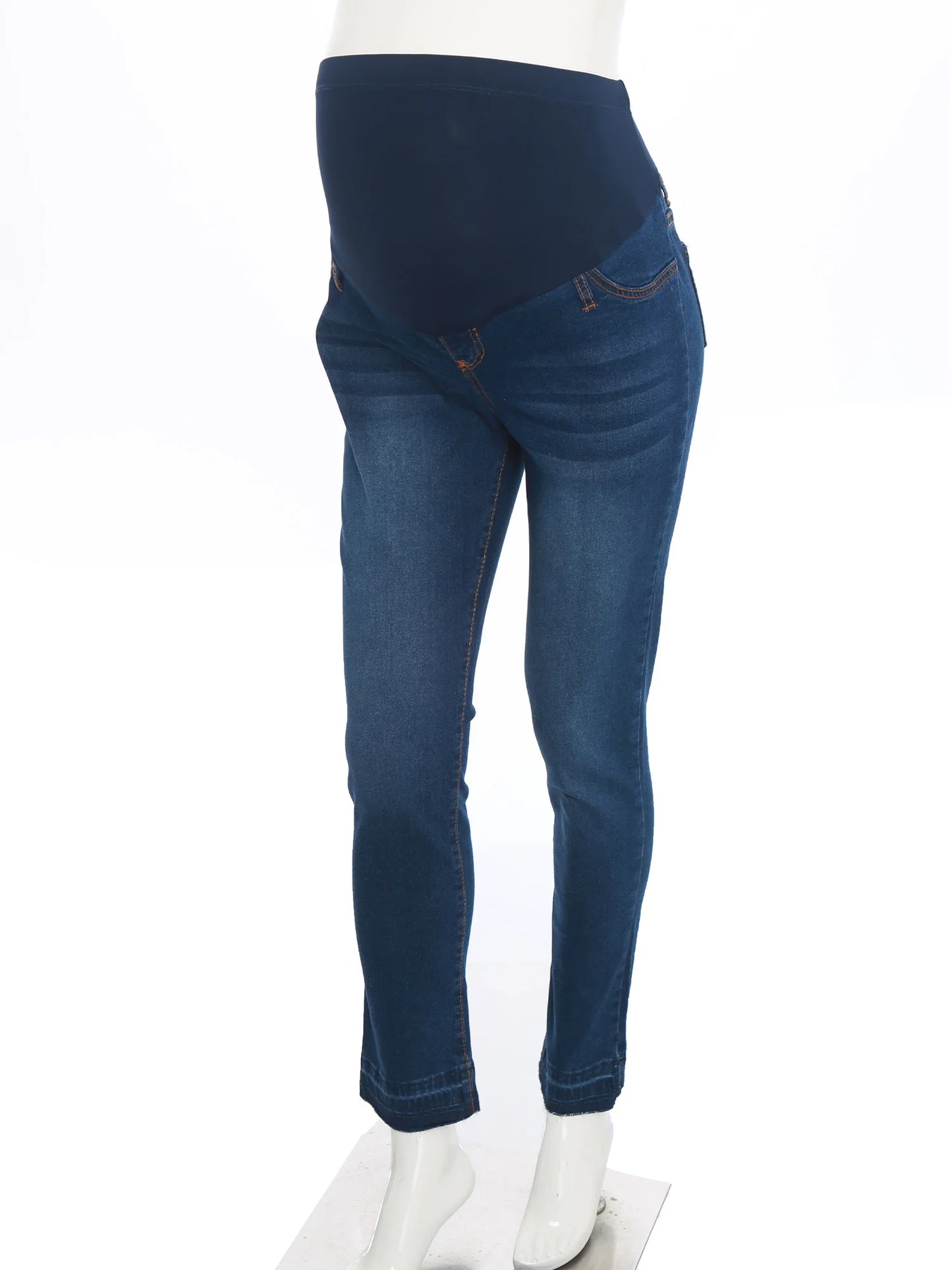 Pregnant Women High Waist Support Belly Jeans Maternity Hip Lifting Elastic Denim Pants Daily Work Wear Streetwear Loungewear