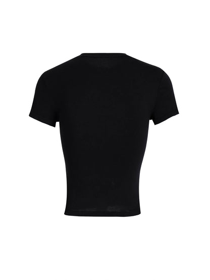 Tops for Women 2025 Spring and Summer Y2K Style Solid Color Slim Fit Short-sleeved T-shirt for Women