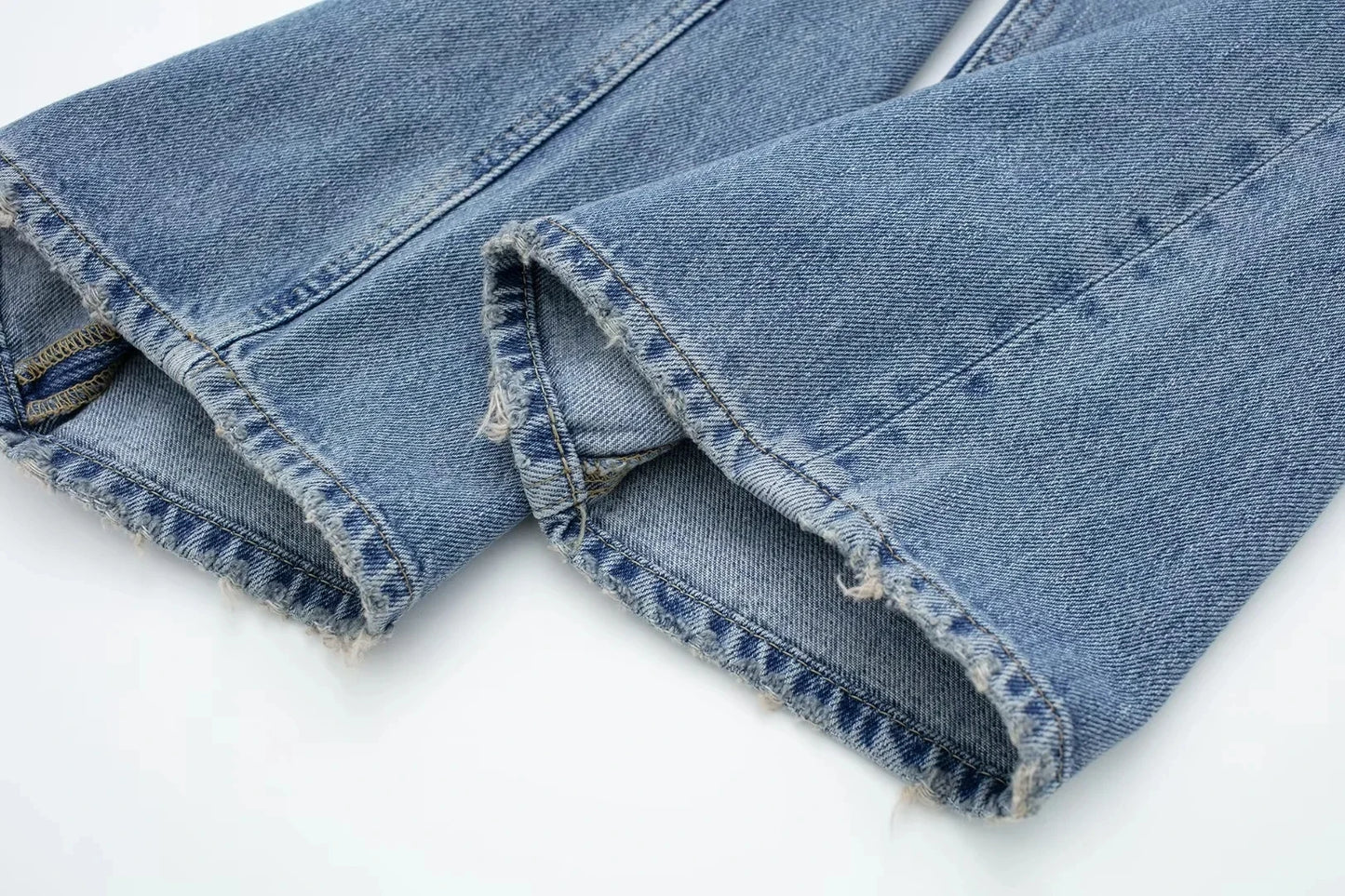 HH Female Fashion Denim Jeans Loose Solid Long Pants With Gradient All Match Streetwear Mujer Casual Baggy Chic Trousers