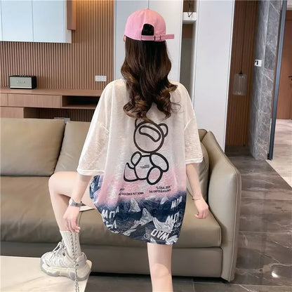 Tops Woman Summer Outfit Baggy T Shirt for Women Graphic Long Short Sleeve Clothing Female Korean Reviews Clothes Emo Tee Y2k