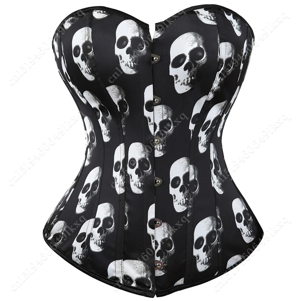 Corset Tops for Women Overbust Bustier Satin Sexy Lace up Corset Orange