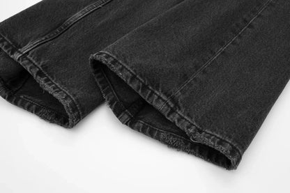 HH Female Fashion Denim Jeans Loose Solid Long Pants With Gradient All Match Streetwear Mujer Casual Baggy Chic Trousers