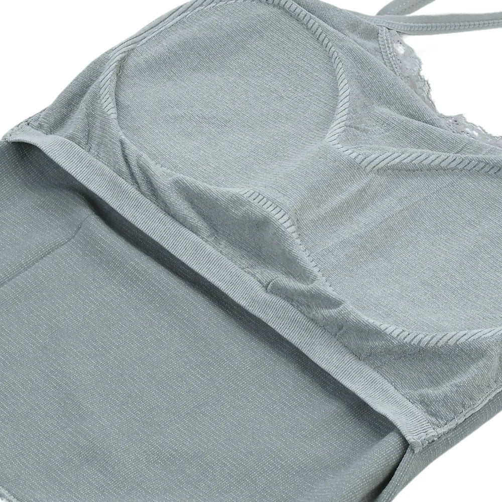 Women Padded Bra Tank Top Female Summer Crop Tops Girls Lace Slim Camisole Sexy Backless Vest With Built In Bra Y2k Streetwear