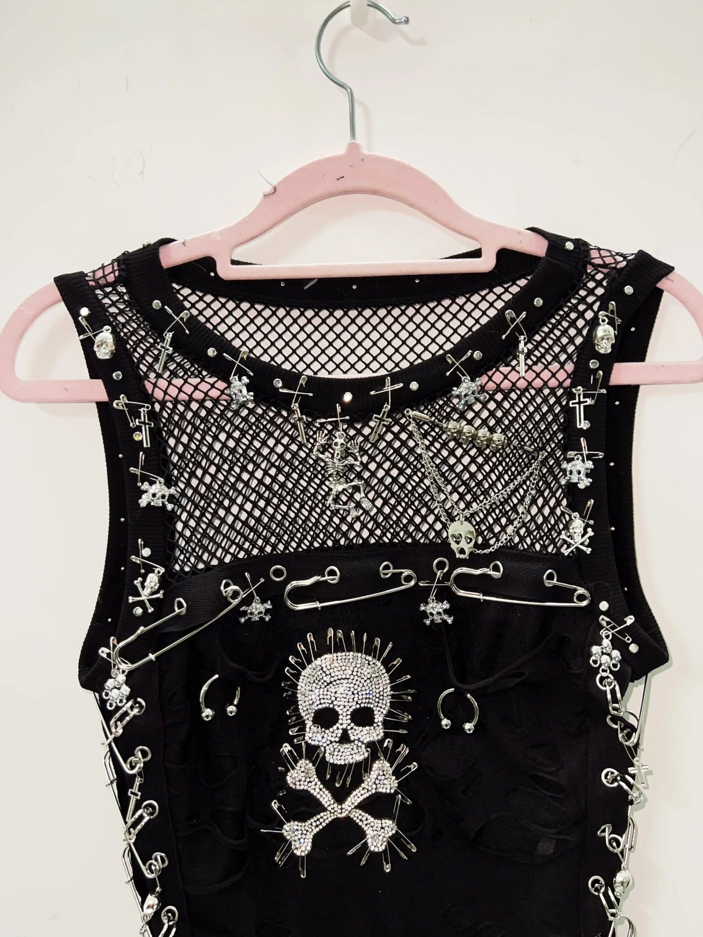 Cross Tank Tops y2k clothes y2k crop top Gothic Tank Tops Punk  Tops harajuku fashionSkull Tank Tops bustier top gothic clothes