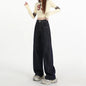 Woman Jeans High Waist Wide Leg Cotton Denim Clothing Design Sense Straight Pant Fashion Comfort White Retro Blue Casual Trouser