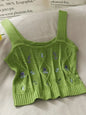 ITOOLIN Women Flower Embroidery Crop Tops Knitted Casual Tube Tops Casual Ribbed Cute Tops Women Summer Cute Crop Tops 2024