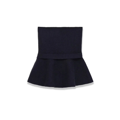 HH Women New Fashion Short Skirt Style Hem Knitted Bow Top Female Summer Sexy Sleeveless Backless Casual Solid Slim Tops Mujer