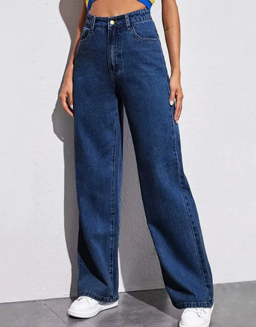 Spring 2026 New High Waist Straight Slim Jeans Women Mopping Wide Legs European and American Loose Jeans