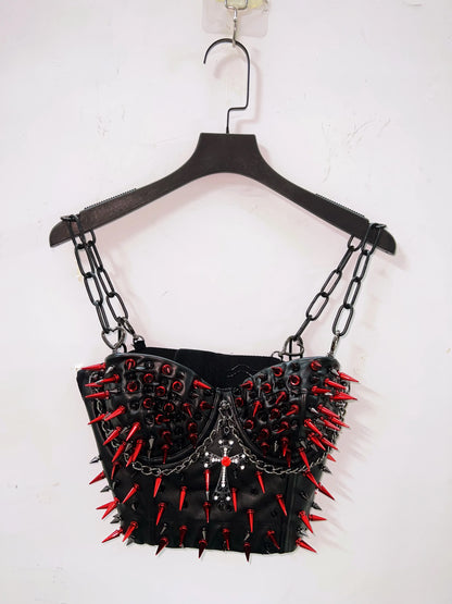 Cross Tops e girl clothes Gothic Tank Tops Punk Tank Tops  vintage tops y2k clothes y2k crop top gothic clothesRivets Tank Tops