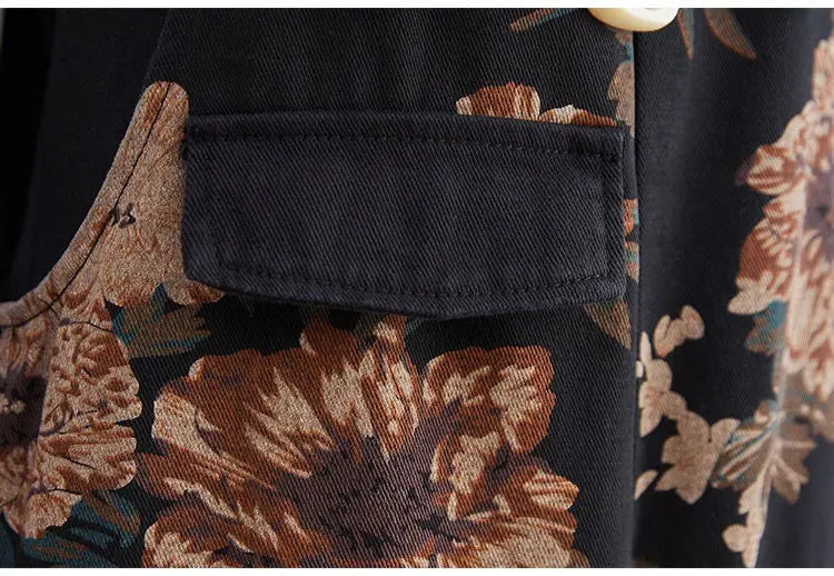 Women's Nine Split Jeans Overalls, Casual Female Print Jumpsuit, Loose Bloomers, Oversized Rompers, Suspenders, Fashion, Spring,