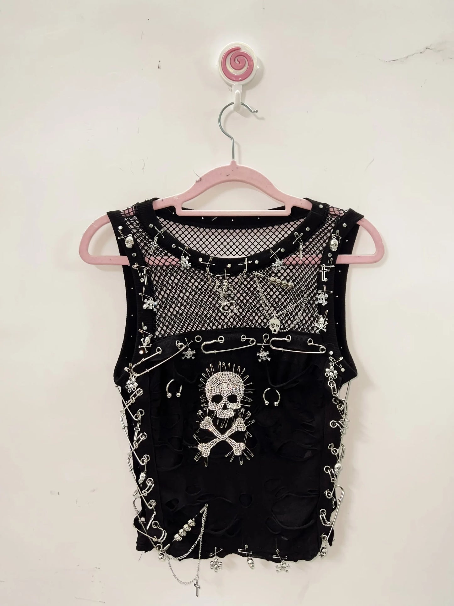 Cross Tank Tops y2k clothes y2k crop top Gothic Tank Tops Punk  Tops harajuku fashionSkull Tank Tops bustier top gothic clothes