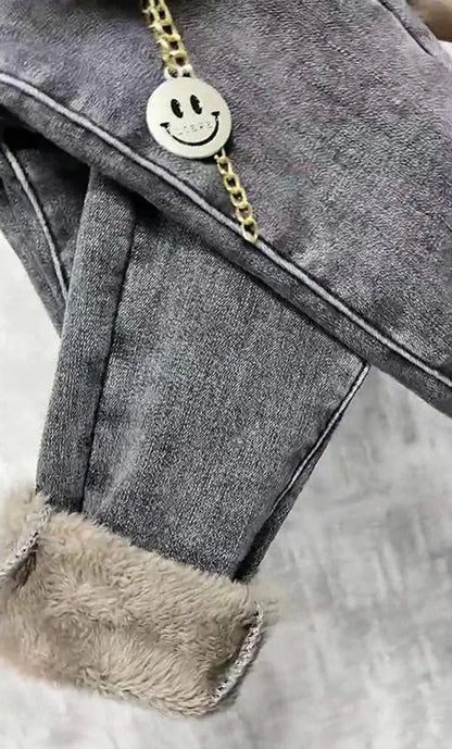 Fleece Jeans For Women Clothes Winter Warm Stretch Denim Harem Pant Loose Thickening Trousers Fall Pantalones De Mujer