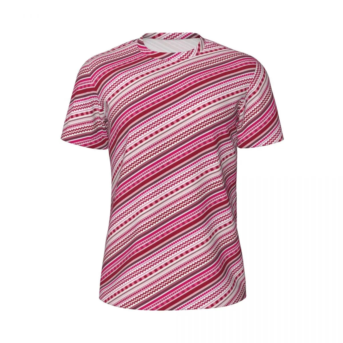 Gym T Shirt For Mens Retro Dots And Stripes T Shirts Fashion Blue Line Design Summer Tees O Neck Basic Graphic Clothes Plus Size