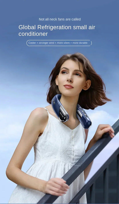 Xiaomi Portable Neck Fan Mini Bladeless Silent Neckband Fan USB Rechargeable 3 Speeds Mute Wireless Electric Cooler For Sport