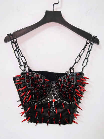 Cross Tops e girl clothes Gothic Tank Tops Punk Tank Tops  vintage tops y2k clothes y2k crop top gothic clothesRivets Tank Tops