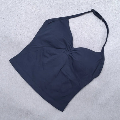 Adjustable Strappy Gym Top Backless Gym Clothes Women Scrunch Bra Removable Cups Yoga Tank Workout Outfits Tops Sports Vest