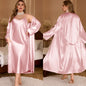 Women Big Size 3Xl 4Xl 5Xl Robe Set Bride Wedding Dress Bathrobe Gown Sexy Spaghetti Strap Pajamas 2Pcs Nightgown Lingerie