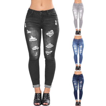 HOT Skinny Jeans Women Jogger Pants Plus Size Elastic Drawstring Elastic Waist Slim Stretch Jeans Ladies Pencil Pants