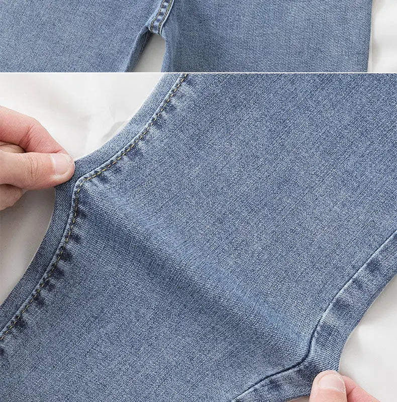 Black Grey Jeans Women's Slimming Cropped Pants Chic Versatile Student Short Trousers Long Pants Slim Fit Sihouette Smoothing