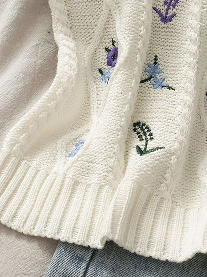 ITOOLIN Women Flower Embroidery Crop Tops Knitted Casual Tube Tops Casual Ribbed Cute Tops Women Summer Cute Crop Tops 2024