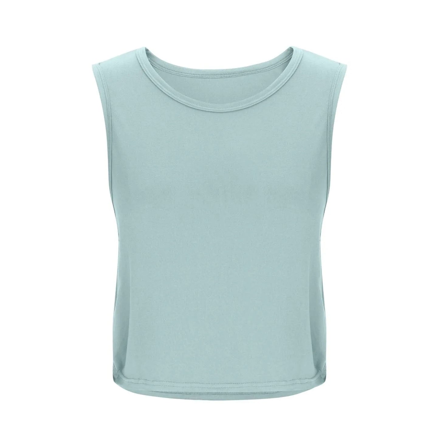 Women Sleeveless Yoga Tops Breathable Blouse Cover Up Gym Workout Cool T-Shirt Running Short Tank Crop Top Athletic Vest