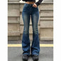 Women High Waist Flare Jeans Lady Fashion Comfortable Bootcut Denim Pants Female Slim Fit Bell Bottoms Retro Blue Nice Trousers