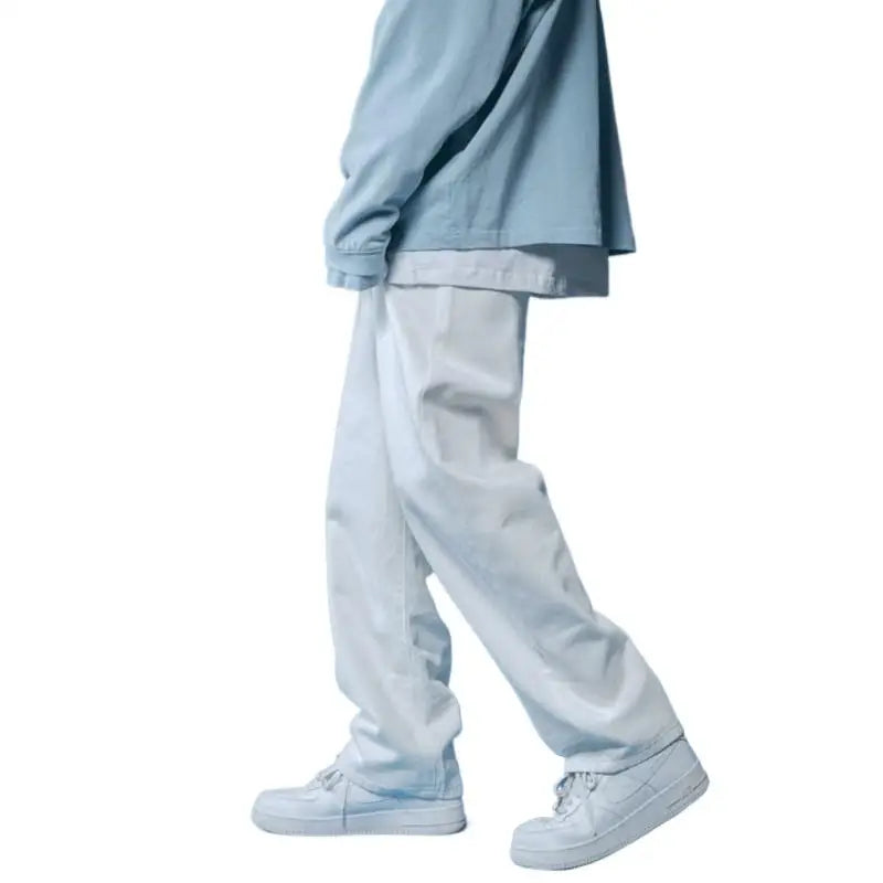 Straight Jeans men white Loose unisex Denim Trousers Trend Neutral Jeans Men baggy Casual Solid  Man Women Pants Hip Hop jeans