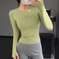 Fitness Tops Women Tight Sports Long Sleeve Yoga Clothing Running Training Clothes Gym Workout Shirt Comfortable Training Cloth