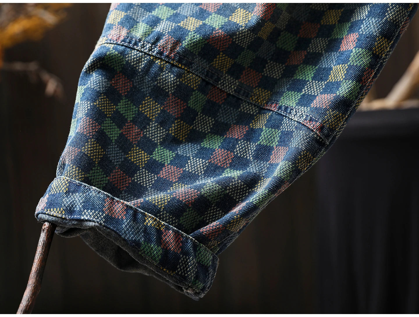 Women Casual Boyfriend Jeans New Arrival 2025 Autumn Vintage Style Plaid Pattern Loose Female Denim Harem Pants M1854