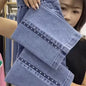 Fashion Women Jeans 2025 New Spring Autumn Korean Wild Elastic Waist Straight Denim Pants Female Trousers Female