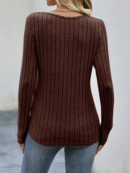 Women's Clothing Western Tops 2024 hot autumn new waist cinched round neck tight long sleeved top Europe America T-Shirts Tees