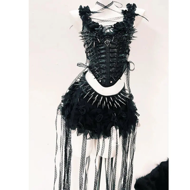 Gothic Tank Tops Punk Tops y2k clothes y2k crop top gothic clothes LaceTank Tops rivet Tank Tops CrossTank Tops harajuku Tops