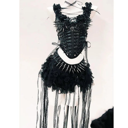 Gothic Tank Tops Punk Tops y2k clothes y2k crop top gothic clothes LaceTank Tops rivet Tank Tops CrossTank Tops harajuku Tops