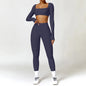 Yoga Clothes 2PCS Gym Set Sports Shorts Set Women Long Sleeved High Waist Shorts Fitness Suit Running Workout Tracksuit XP133