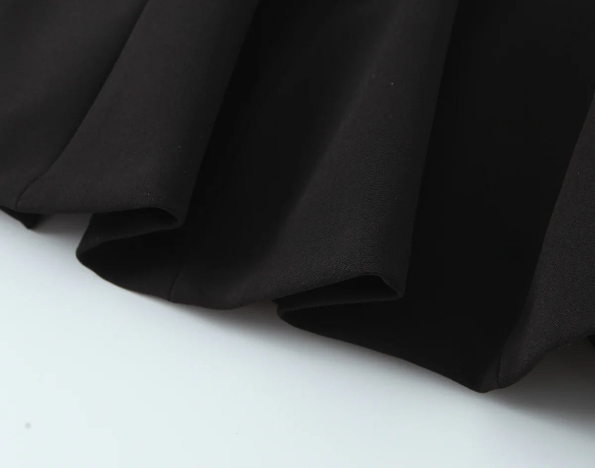 HH Women's New Fashion Mini Dress White Black V-Neck Backless Zipper Decorate Female Summer Sexy Chic Sleeveless Dresses