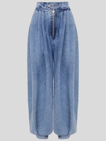 Women Cargo Jeans Casual High Rise Zipper Denim Bloomers Pants Loose Vintage Streetwear Ruched Basic Jeans Trousers 2025