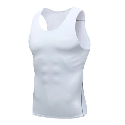 Men's Gyms Clothing Sports Fitness Tank Top Quick Dry Vest Workout Running Sportswear Tops Round Neck Sports Shirt