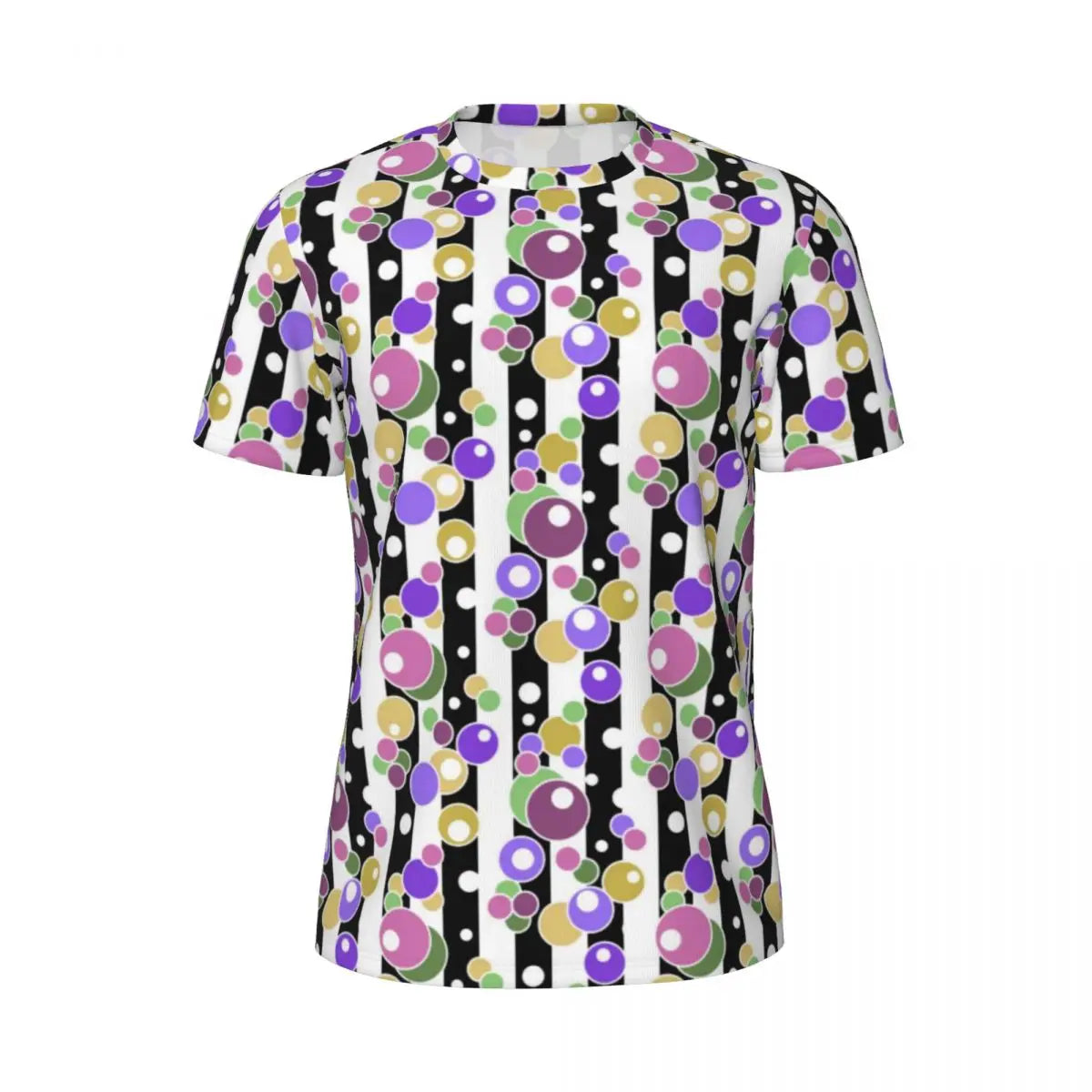 Gym T Shirt For Mens Retro Dots And Stripes T Shirts Fashion Blue Line Design Summer Tees O Neck Basic Graphic Clothes Plus Size