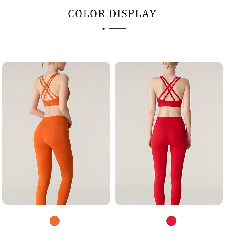 2 Piece Yoga Clothes Women's Tracksuit Athletic Wear Pilates Fitness Suit Gym Workout Push Up Clothes Sports Bra Leggings Suit