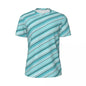 Gym T Shirt For Mens Retro Dots And Stripes T Shirts Fashion Blue Line Design Summer Tees O Neck Basic Graphic Clothes Plus Size